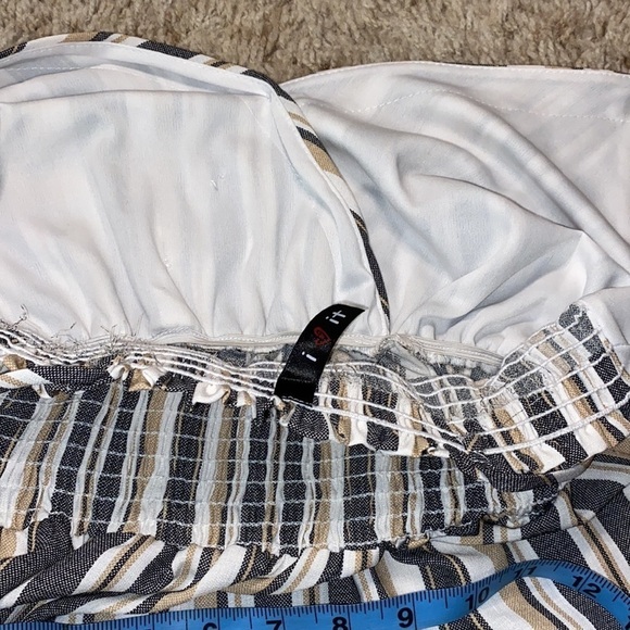 I Love It Striped  Cami Romper Women's Size Medium - Picture 10 of 11